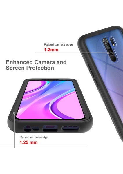 Xiaomi Redmi 9 Için Çift Katmanlı Şeffaf Bumper Shockproof Tam Koruma Kılıf (Yurt Dışından)