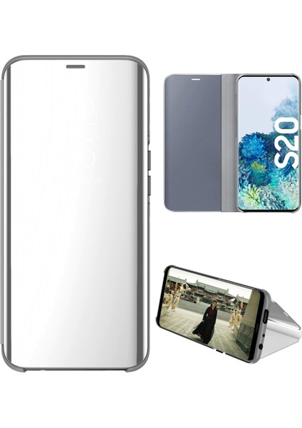 Samsung Galaxy S20 Için Aynalı Pu Deri Standlı Kılıf (Yurt Dışından)