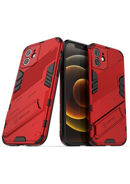 iPhone 12 Için Standlı Ince Sert Pc Tpu Düşme Önleyici Koruyucu Kılıf (Yurt Dışından)