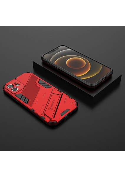 iPhone 12 Için Standlı Ince Sert Pc Tpu Düşme Önleyici Koruyucu Kılıf (Yurt Dışından) fiyatları