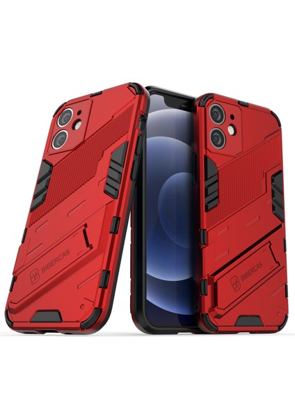 iPhone 12 Mini Için Standlı Ince Sert Pc Tpu Düşme Önleyici Koruyucu Kılıf (Yurt Dışından)