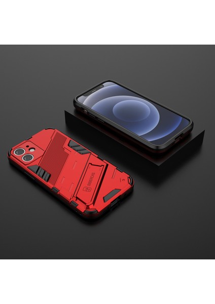 iPhone 12 Mini Için Standlı Ince Sert Pc Tpu Düşme Önleyici Koruyucu Kılıf (Yurt Dışından)