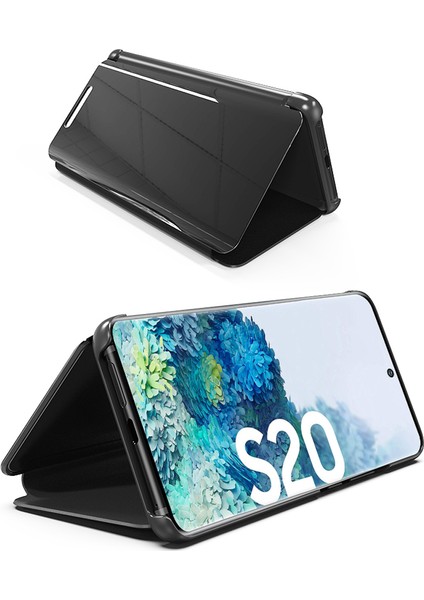 Samsung Galaxy S20 Için Aynalı Pu Deri Standlı Kılıf (Yurt Dışından)
