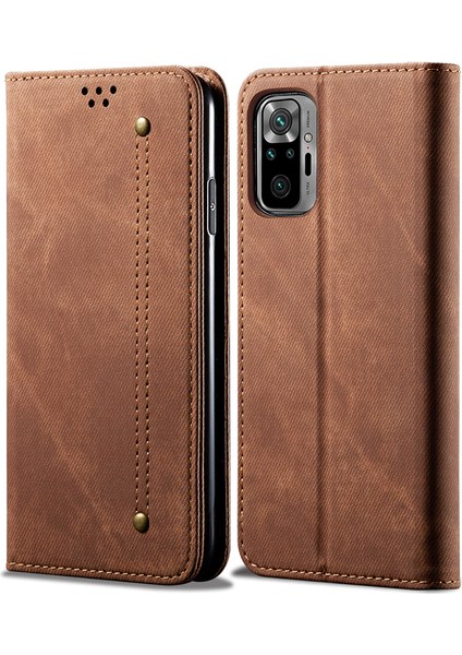Xiaomi Redmi Note 10 4g / Note 10S Için Retro Deri Flip Cüzdan Standlı Kılıf (Yurt Dışından)