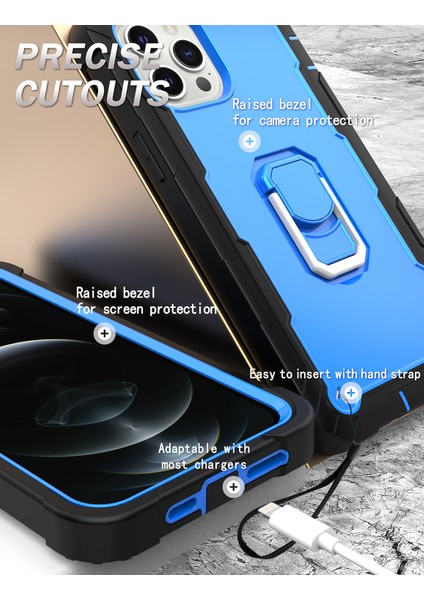 iPhone 12 Pro Max Için Shockproof Yerleşik Standlı Kılıf (Yurt Dışından)