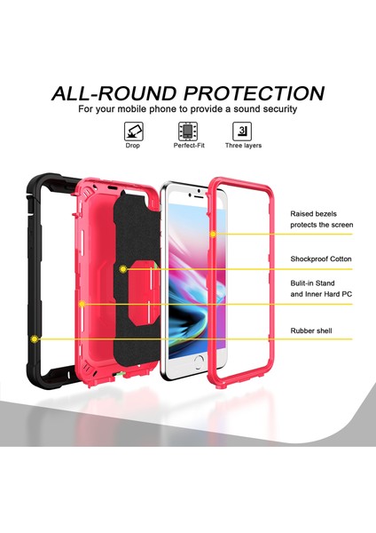 iPhone 7 Plus/8 Plus/6 Plus/6s Plus Için Shockproof Yerleşik Standlı Kılıf (Yurt Dışından)