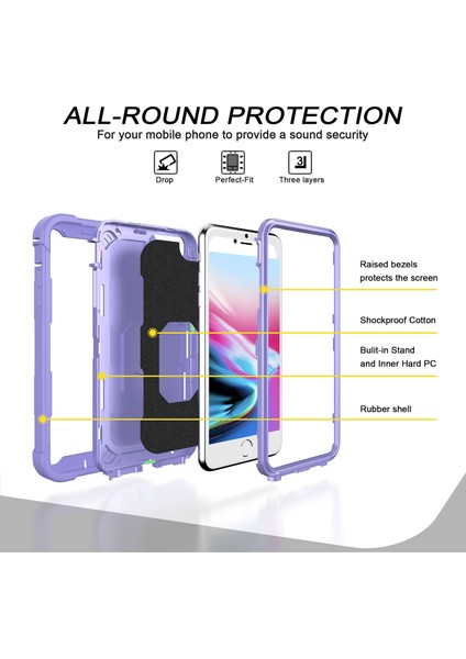 iPhone 7 Plus/8 Plus/6 Plus/6s Plus Için Shockproof Yerleşik Standlı Kılıf (Yurt Dışından)
