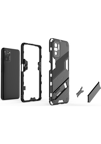 Xiaomi Redmi Note 10 4g / Note 10S Için Standlı Ince Sert Pc Tpu Düşme Önleyici Koruyucu Kılıf (Yurt Dışından)