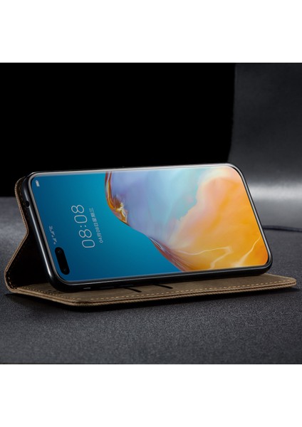 Huawei P40 Pro Için Retro Deri Flip Cüzdan Standlı Kılıf (Yurt Dışından)
