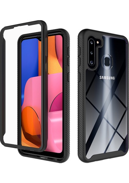 Samsung Galaxy A21 Için Çift Katmanlı Şeffaf Bumper Shockproof Tam Koruma Kılıf (Yurt Dışından)