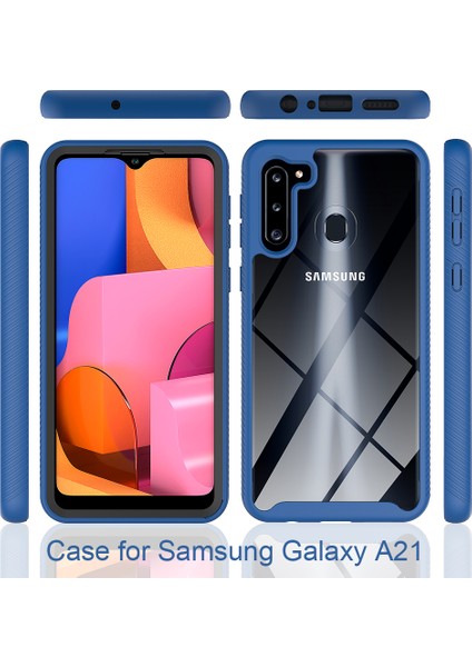 Samsung Galaxy A21 Için Çift Katmanlı Şeffaf Bumper Shockproof Tam Koruma Kılıf (Yurt Dışından)
