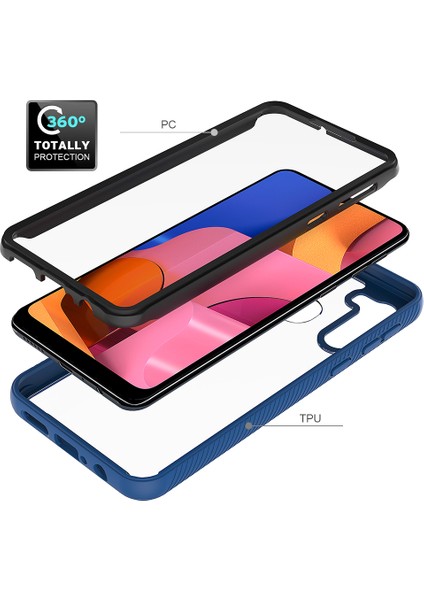 Samsung Galaxy A21 Için Çift Katmanlı Şeffaf Bumper Shockproof Tam Koruma Kılıf (Yurt Dışından)