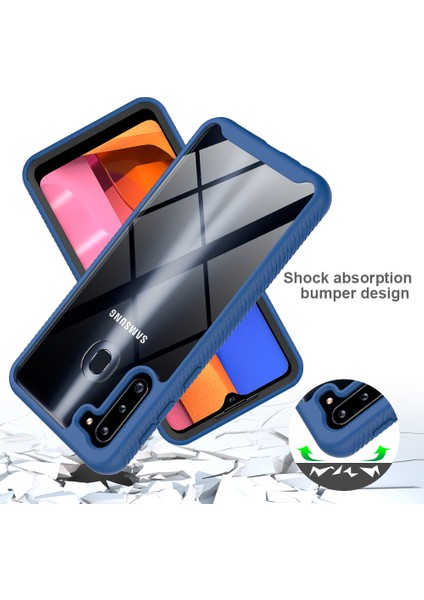 Samsung Galaxy A21 Için Çift Katmanlı Şeffaf Bumper Shockproof Tam Koruma Kılıf (Yurt Dışından)