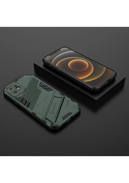 iPhone 12 Için Standlı Ince Sert Pc Tpu Düşme Önleyici Koruyucu Kılıf (Yurt Dışından) fiyatları