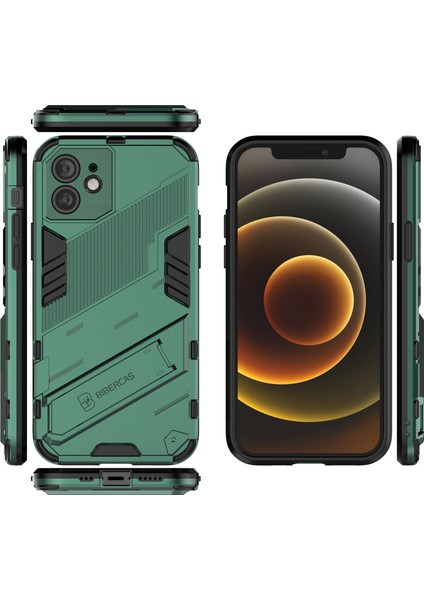 iPhone 12 Için Standlı Ince Sert Pc Tpu Düşme Önleyici Koruyucu Kılıf (Yurt Dışından) modelleri