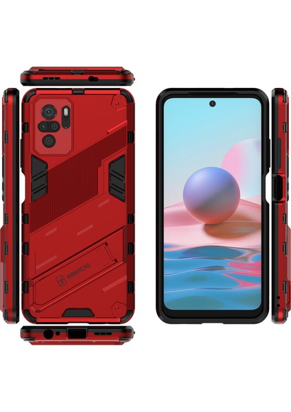Xiaomi Redmi Note 10 4g / Note 10S Için Standlı Ince Sert Pc Tpu Düşme Önleyici Koruyucu Kılıf (Yurt Dışından)