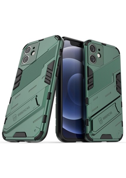 iPhone 12 Mini Için Standlı Ince Sert Pc Tpu Düşme Önleyici Koruyucu Kılıf (Yurt Dışından)