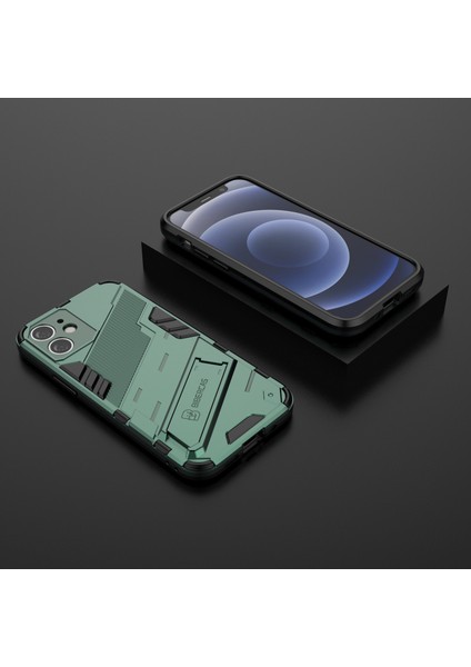 iPhone 12 Mini Için Standlı Ince Sert Pc Tpu Düşme Önleyici Koruyucu Kılıf (Yurt Dışından)