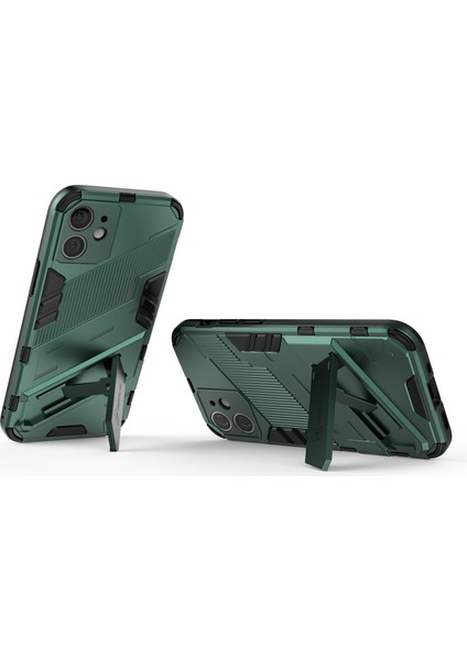 iPhone 12 Mini Için Standlı Ince Sert Pc Tpu Düşme Önleyici Koruyucu Kılıf (Yurt Dışından)