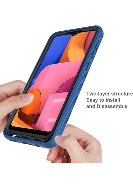 Samsung Galaxy A21 Için Çift Katmanlı Şeffaf Bumper Shockproof Tam Koruma Kılıf (Yurt Dışından)