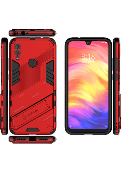 Redmi Note 7 / Note 7 Pro Için Standlı Ince Sert Pc Tpu Düşme Önleyici Koruyucu Kılıf (Yurt Dışından)