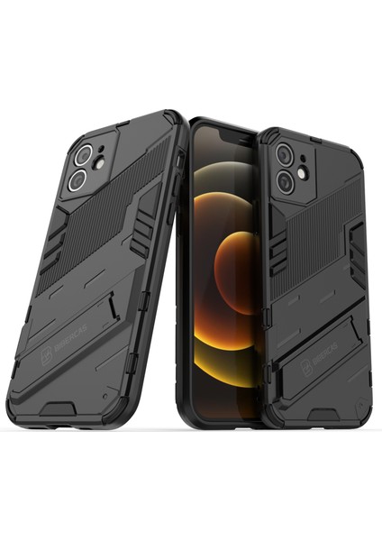 iPhone 12 Için Standlı Ince Sert Pc Tpu Düşme Önleyici Koruyucu Kılıf (Yurt Dışından)