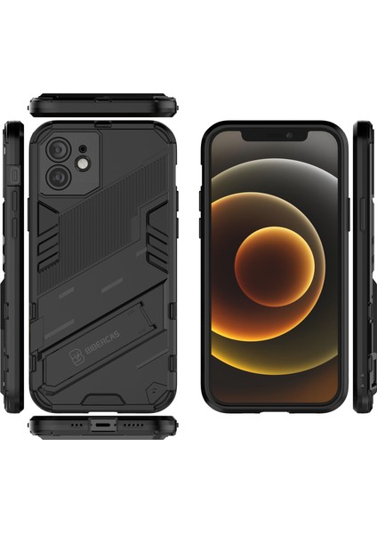 iPhone 12 Için Standlı Ince Sert Pc Tpu Düşme Önleyici Koruyucu Kılıf (Yurt Dışından) modelleri