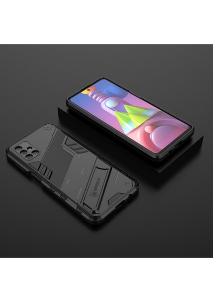 Galaxy M51 Için Standlı Ince Sert Pc Tpu Düşme Önleyici Koruyucu Kılıf (Yurt Dışından)