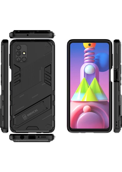 Galaxy M51 Için Standlı Ince Sert Pc Tpu Düşme Önleyici Koruyucu Kılıf (Yurt Dışından)