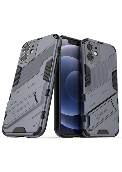 iPhone 12 Mini Için Standlı Ince Sert Pc Tpu Düşme Önleyici Koruyucu Kılıf (Yurt Dışından)