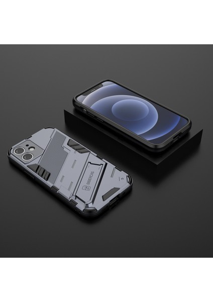 iPhone 12 Mini Için Standlı Ince Sert Pc Tpu Düşme Önleyici Koruyucu Kılıf (Yurt Dışından)