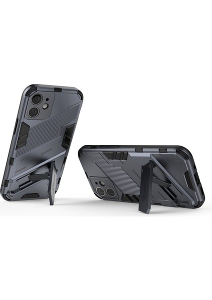 iPhone 12 Mini Için Standlı Ince Sert Pc Tpu Düşme Önleyici Koruyucu Kılıf (Yurt Dışından)