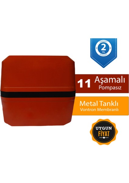 11 Aşamalı Metal Tanklı Vontron Membranlı Kapalı Kasa Su Arıtma Cihazı Kurulumu Ücretisiz Alkalin Filitre Ile Temiz Bir Su Için