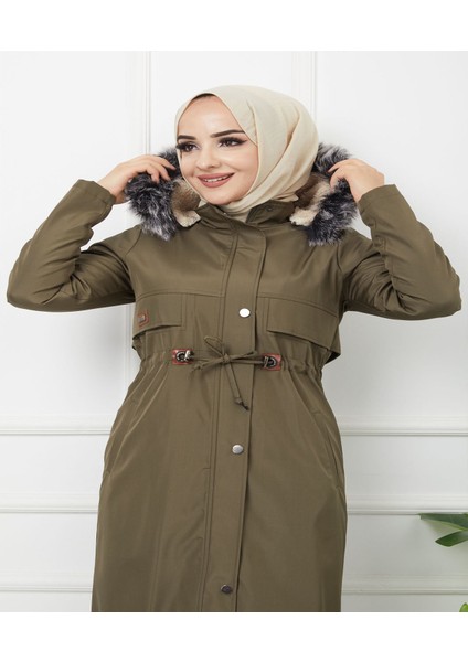 Water Prof Haki Içi Kürklü Kışlık Battal Mevsimlik Mont & Kaban modelleri