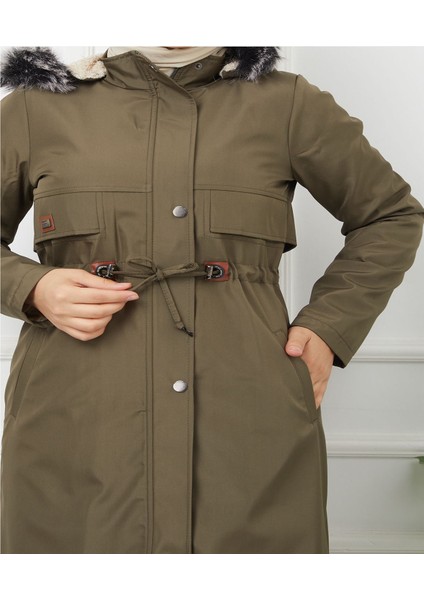 Water Prof Haki Içi Kürklü Kışlık Battal Mevsimlik Mont & Kaban fırsatları