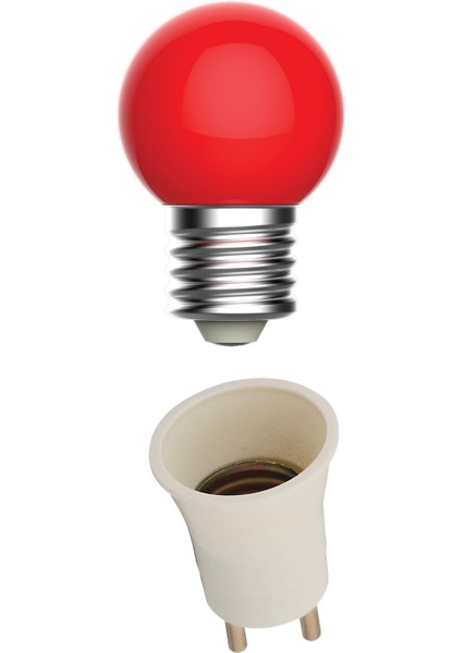Fişli Duy LED Gece Lambası Ampul Duy Fişli (1 W - 1,5 W) Kırmızı