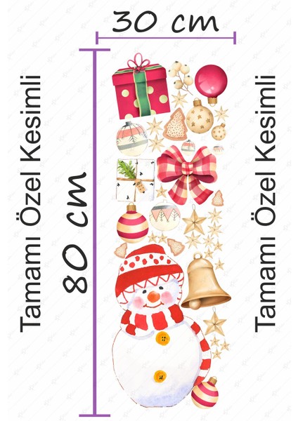 Yılbaşı Sticker Kardan Adam ve Yeni Yıl Çocuk Odası Sticker Seti fiyatları