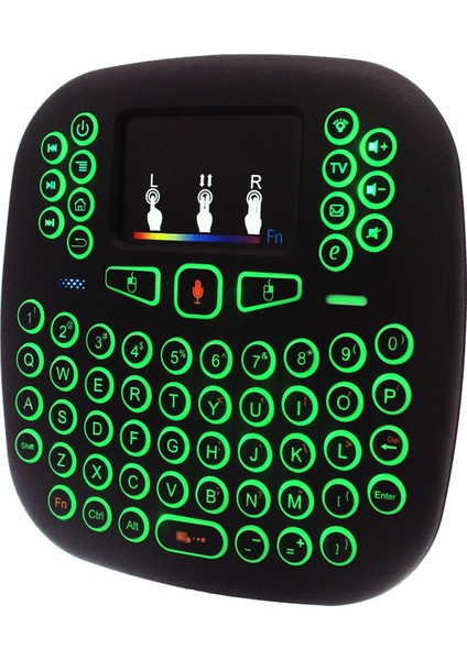 2.4GHZ I18 Mini Kablosuz Touch Pad Işıklı Klavye