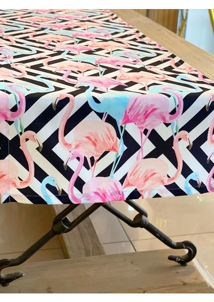 Siyah Pembe Flamingo Runner 50X150CM