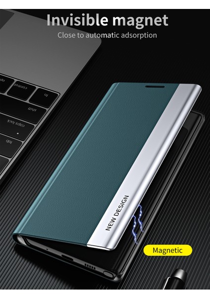 Xiaomi Redmi Note 9 Için Ince Flip Deri Manyetik Kılıf (Yurt Dışından)