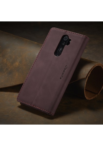 Xiaomi Redmi Note 8 Pro Için Retro Pu Deri Tpu Kart Bölmeli Manyetik Flip Standlı Kılıf (Yurt Dışından)