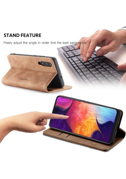 Samsung Galaxy A50 / A50S / A30S Için Retro Pu Deri Tpu Kart Bölmeli Manyetik Flip Standlı Kılıf (Yurt Dışından) fırsatları