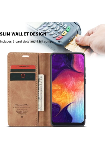 Samsung Galaxy A50 / A50S / A30S Için Retro Pu Deri Tpu Kart Bölmeli Manyetik Flip Standlı Kılıf (Yurt Dışından) indirimleri