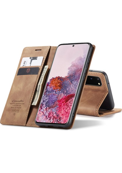 Samsung Galaxy S20 Için Retro Pu Deri Tpu Kart Bölmeli Manyetik Flip Standlı Kılıf (Yurt Dışından) modelleri