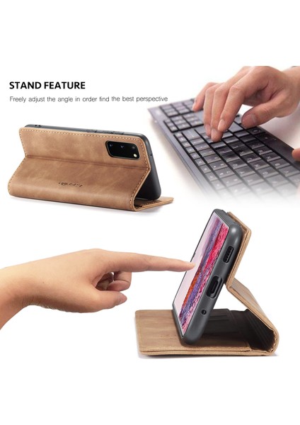 Samsung Galaxy S20 Için Retro Pu Deri Tpu Kart Bölmeli Manyetik Flip Standlı Kılıf (Yurt Dışından) indirimleri