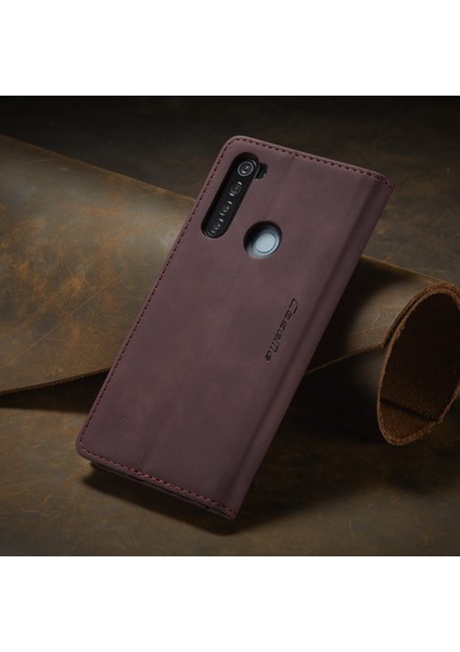 Xiaomi Redmi Note 8 Için Retro Pu Deri Tpu Kart Bölmeli Manyetik Flip Standlı Kılıf (Yurt Dışından)