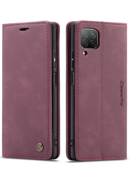 Huawei P40 Lite Için Retro Pu Deri Tpu Kart Bölmeli Manyetik Flip Standlı Kılıf (Yurt Dışından)