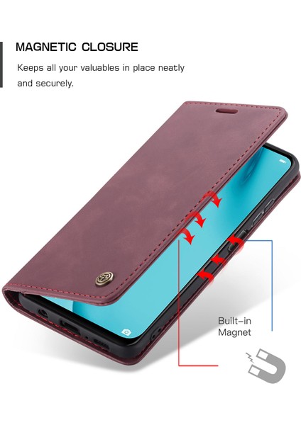 Huawei P40 Lite Için Retro Pu Deri Tpu Kart Bölmeli Manyetik Flip Standlı Kılıf (Yurt Dışından)