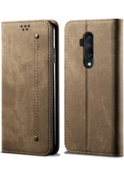 Oneplus 7t Pro Için Retro Deri Flip Standlı Kılıf (Yurt Dışından)
