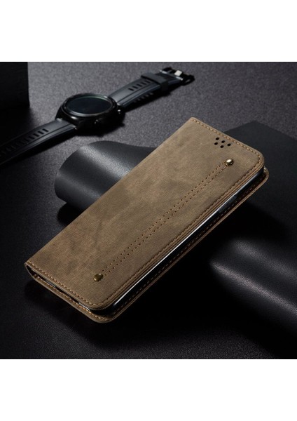 Oneplus 7t Pro Için Retro Deri Flip Standlı Kılıf (Yurt Dışından)